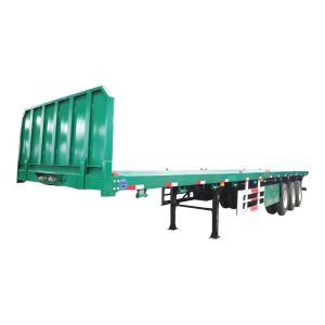 China 15メートル40フィートプラットフォーム20フィートボックスローダーコンテナセミトレーラーフラットベッドセミトレーラー（海上輸送用） wholesale