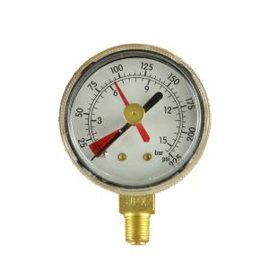 China 0-400bar Standard Pressure Gauge 1/8 Npt Manometer With Adjustable Red Pointer supplier