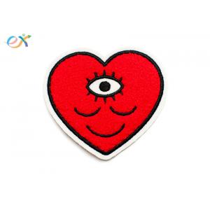 China Felt Non Woven Material Embroidered Heart Patch Shoes Logo Applique Small supplier