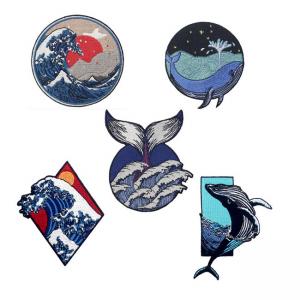 Felt Fabric Great Wave Off Kanagawa Patch For Leather Jackets