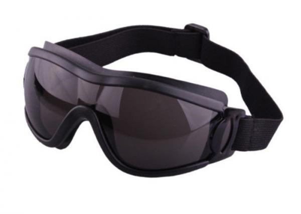 Black Color PPE Safety Goggles High Protection Level With Adjustable Elastic