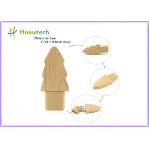China 32G 64G Wooden USB Flash Drive Personality Christmas Tree Fast Reading / Writing supplier