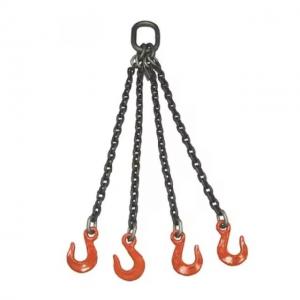 China 8T1.5M-4 Chains G80 Hook 4 Legs 10Mm Lashing Link Welded Chain Slings for Heavy Loads supplier