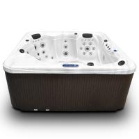 China Freestanding Outdoor Waterfall Massage Bath Tub Hot Tubs Hydrotherapy Spa 1800L on sale