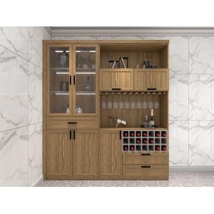 China Home Bar Cabinet With Wine Storage Cabinets In Melamine Board With Acrylic Shelves And Wine Glass Rack supplier