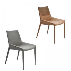 China Spira Twist Metal Base Dining Chairs Leather Modern Style Low Back Type wholesale