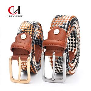 Couples Style Woven Elastic Belt Fashion Plaid Women Handmade