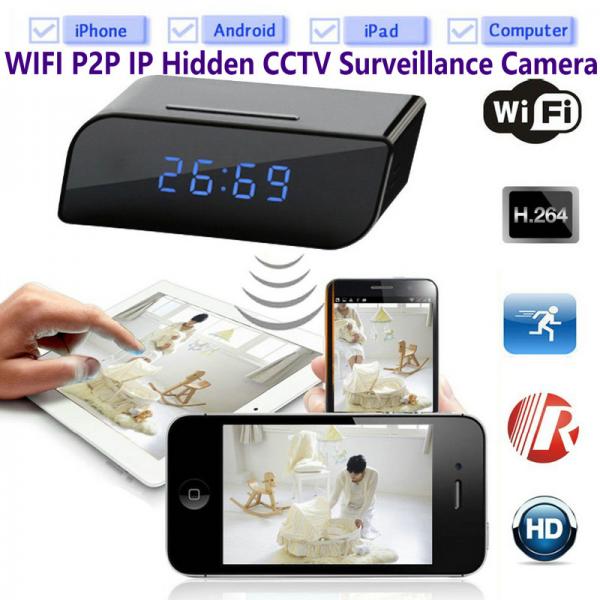 T8S 720P Alarm Clock WIFI P2P IP Spy Hidden Camera Home Security CCTV Surveillan