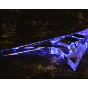 Custom shop V shape led light electric guitar crystal electric guitar