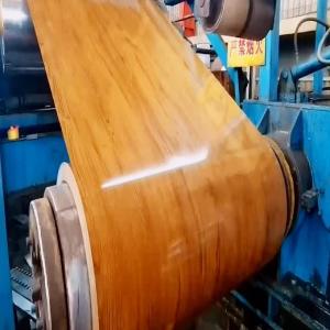 China 914mm Wooden Grain Prepainted Galvalume Steel Coil For Making Cold Strip Welded Pipes supplier
