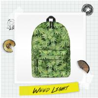 Polyester WEED LIGHT printing student bag causal backpack young lady bag girl