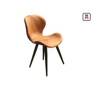 China S Shape Metal Restaurant Chairs Leather Upholstered Customized Cushion Color supplier