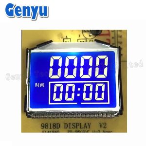 China Custom STN Segmented LCD Display Blue Background White Digits For Mixer Machine on sale