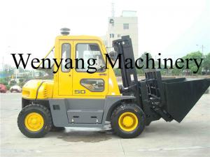 China Made Forklift Attachments Dumping Bucket Mounted On 5ton Diesel Forklift Truck With Cab For Sale Diesel Forklift Truck Manufacturer From China 106679139