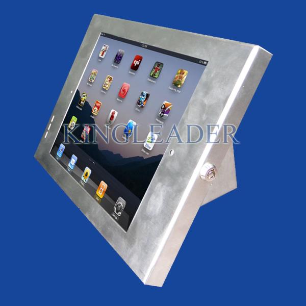 Desktop Stainless Steel Ipad Enclosure Kiosk with Lockable Key For Anti-Theft