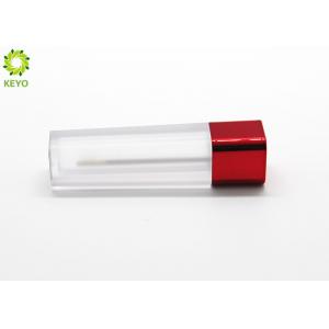 Square Shape Lip Gloss Tubes , Clear Plastic Material Lip Gloss Containers