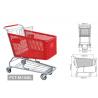 Plastic shopping trolley,supermarket trolley,plastic and metal trolley