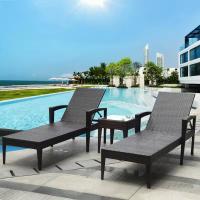 China Modern Rattan Sun Lounger UV Resistant Chaise Lounge Chairs Outdoor on sale