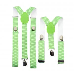 Polyester Y Back Elastic Strap Clip 116cm Leather Button Suspenders