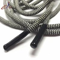 China Black And White Custom Shoelace Silicone Dipped Tips Round Shoelace on sale