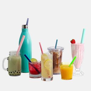 China Washable Cocktail Silicone Smoothie Straws Harmless Multicolor supplier