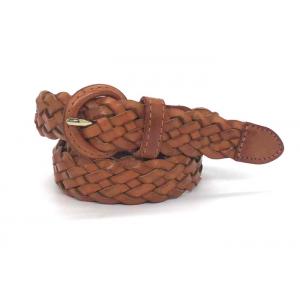 Fashion  Ladies Braided Belts  With Round Leather Covered Buckle