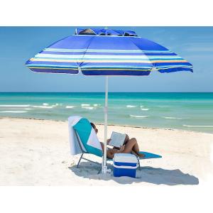 China Heavy Duty High Wind Beach Umbrella Parasols Sand Anchor & Tilt Sun Shelter, UV 50+ Protection Outdoor Sunshade supplier