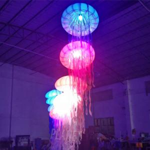 China Colourful Inflatable Jellyfish Balloon Hanging LED Light With Christmas Decoration supplier