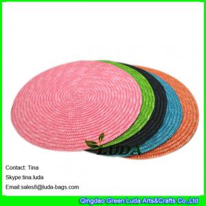 China LUDA personalized placemats wheat straw woven round placemats supplier