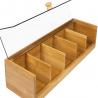 China 5 Compartment Pretty Bamboo Wooden Tea Bag Caddy Box Organizer and Storage with Acrylic Lid wholesale