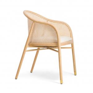 OEM 62X62X75cm Wooden Rattan Armchair For Beach