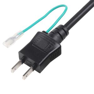 JET Approval Japan Power Cable , 125V PSE 2 Pin Ground Wire AC Power Cord