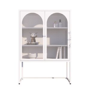 China Home Use Two Swing Door Storage Cabinet Metal Cupboard With 2 Adjustable Shelves wholesale