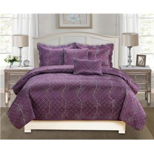 Embroidery Quilts with Sequins Egyptian Cotton Touch Brushed Microfiber Fabric Filling Polyester