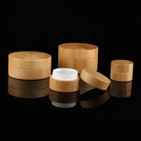 China Plastic Empty Cosmetic Jars With Bamboo All Covered on sale