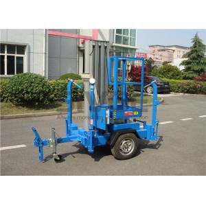 Vertical Trailer Mounted Man Lift , Single Mast Trailer Boom Lift For Window Cleaning