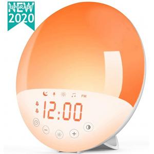 9 Sounds RGB Natural Light Alarm Clock / Snooze Function Light Up Bluetooth Alarm Clock
