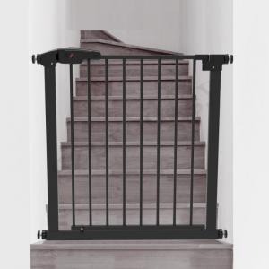 ASTM Childproof Black Metal Stair Gate , Sturdy Baby Gates For Stairs
