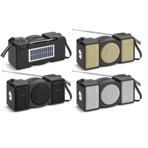 China ETEK 78mm 20W Speaker With ABS+Iron Mesh Construction USB/TF/FM 7-section Antenna LED Flashlight BT TWS Solar Panel 1W wholesale