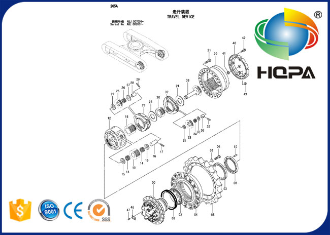 9168003 Travel Motor Seal Kit for Excavator Hitachi ZX200 ZX210 