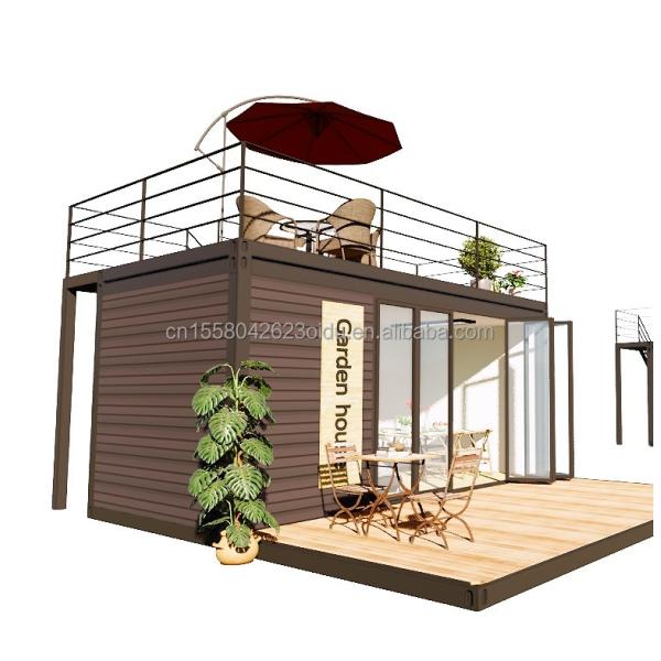China Design moderne 20 pieds maison de conteneurs extensible Pack plat cadre en acier maison modulaire panneau sandwich préfabriqué expédition supplier