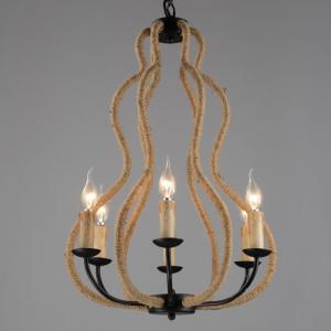 China European french Wrought Rope Iron chandeliers for Dining room Kitchen (WH-CI-46) supplier