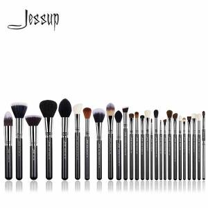 Jessup 27pcs Professional Makeup Brush Kit Copper Ferrule Synthetic Hair