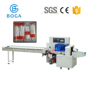 China Spoon Horizontal Flow Pack Machine / Film Plastic Bag Packaging Machine supplier
