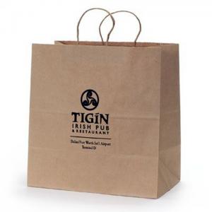 China Foldable Personalized Kraft Paper Bags Logo Printed For Advertisement Promotion supplier