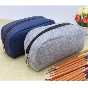 China Factory direct wooden pen box case for school canvas wool felt wooden pen case supplier
