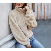China Small Order Clothing Manufacturers Women'S Double Sided Fleece Long Sleeve Zip Pullover Stand Collar Jacket Top on sale