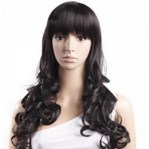 China Black Body Wave High Temperature Fiber Wig For Women Extra Long supplier