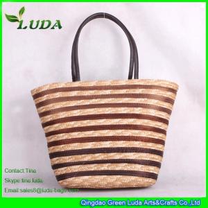 China LUDA Striped Straw Bags Wheat Straw Making Bags supplier