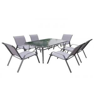 Rustproof Steel Dining Garden Patio Outdoor Furniture Set 2 X 1 Textilen 7pcs